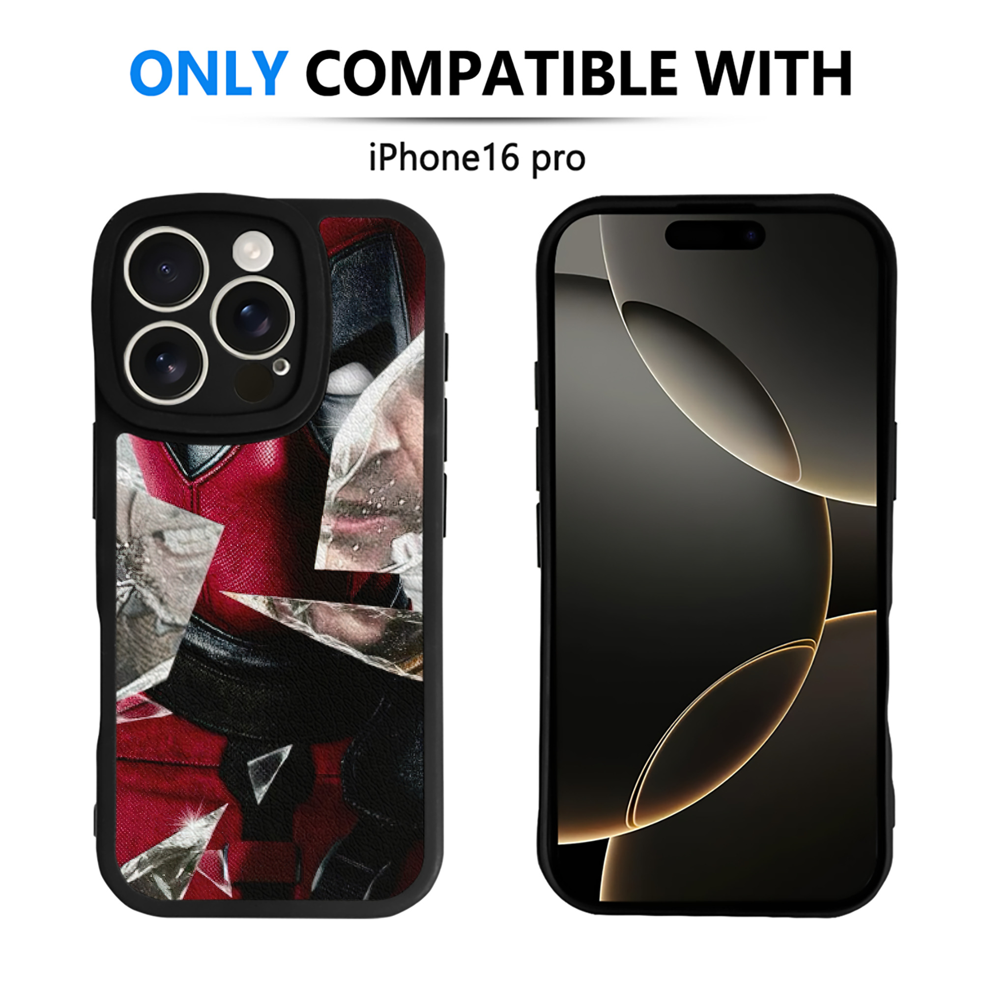 （画像用） Deadpool デッドプール 【iPhone 16シリーズ対応】シリコンスマホケース（レザー調） 材質：シリコン
